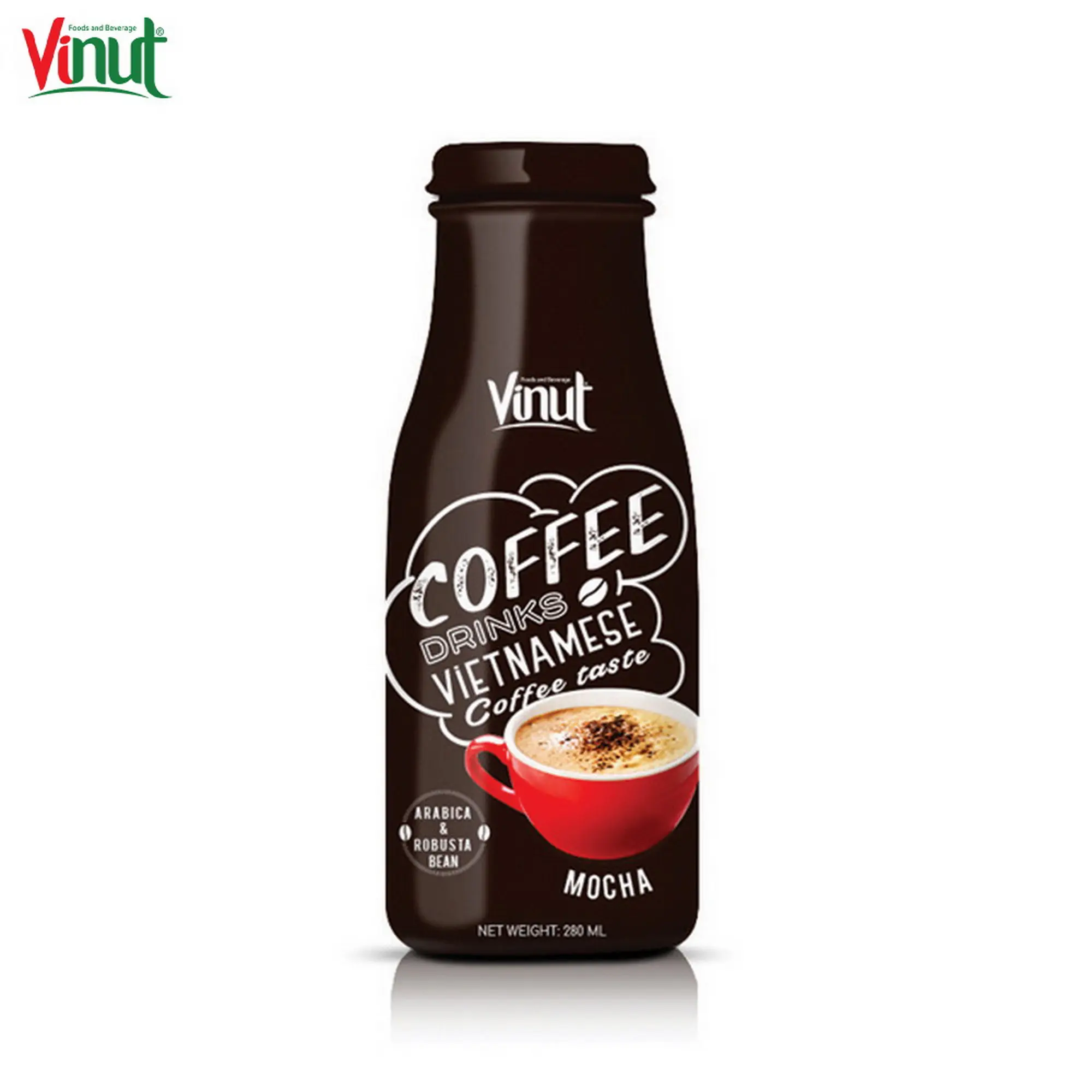 280ml VINUT bottle Free Sample Free Label Mocha Coffee Factory Popular