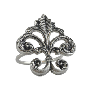 Rond de serviette coeur en argent, Rond de serviette en laiton pur, Anneau de serviette en laiton massif - Product Image 4