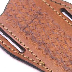 Gaine en cuir crêpe grain riche OEM fabriquée en usine prix d'usine pour couteaux à lame fixe/pliante - Product Image 2