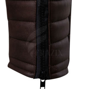 เสื้อแจ็คเก็ตหนังวัวผ้าแคนวาสคอตั้งสำหรับผู้ชายแฟชั่นฤดูหนาว กันลม ใส่สบาย ระบายอากาศได้ดี - Product Image 6