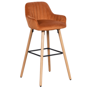 เก้าอี้สตูลบาร์ห้องครัวในผ้าที่มีขาบีช CARMEN 3082สีน้ำเงินเข้ม,สีเขียว,สีส้ม,ทราย,สีเทา - Product Image 2