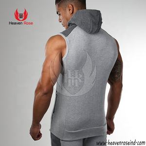 <b>Men's</b> <b>Sleeveless</b> <b>Hoodie</b> Fitness Vest 100% Cotton Outdoor Activities Running Gym Training <b>Sleeveless</b> Pullover Hoodies - Product Image 3