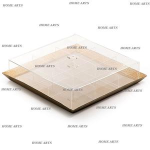 Plateau à chocolats de qualité supérieure en forme carrée en aluminium Plateau de service alimentaire avec couvercle en acrylique pour un usage domestique - Product Image 4