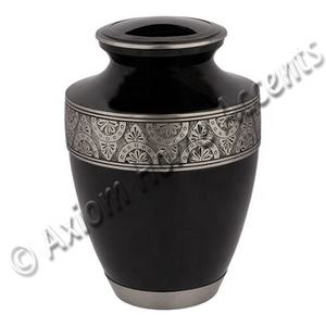 Urna de cremación de latón para adultos Color negro Fabricante indio Urna de cremación funeraria para cenizas humanas Peltre de Axiom Home Accents - Product Image 1