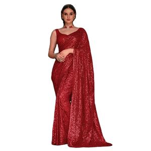 Sari Indio de Diseño Elegante en Georgette para Mujer, Bordado de Moda para Bodas y Fiestas, Disponible a Precios Accesibles - Product Image 1