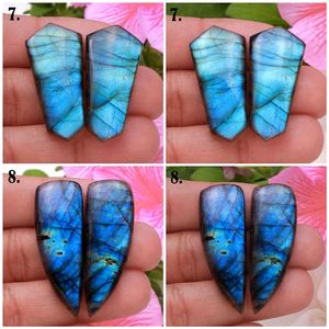 Pendentif sculpté au visage en labradorite naturelle, avec visage sculpté, lot de 36 paires de pierres allongées, cabochon, boucles d'oreille, quartz, pierres précieuses amples - Product Image 5