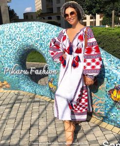 ผู้หญิงแบบดั้งเดิมดอกไม้บอลลูนแขนยูเครนชุดปักสบายๆสง่างามพู่สําหรับฤดูใบไม้ร่วงและฤดูหนาว - Product Image 3