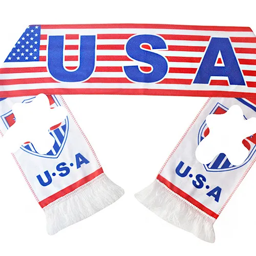 Factory Promotional Football Custom Knitted Cotton Fan Scarf For Match
