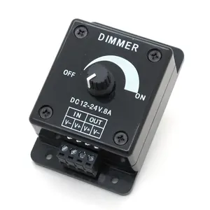 Siyah LED Dimmer Anahtarı DC 12 V 24 V 8A için Ayarlanabilir Parlaklık lamba ampulü ve Şerit Tek Renk Işık