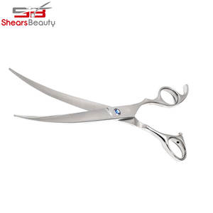 กรรไกรตัดขนสัตว์เลี้ยงแบบโค้งสำหรับคนถนัดขวา ผลิตจากเหล็กกล้าไร้สนิม 4Cr13 คุณภาพสูง พร้อมด้ามจับยาง ราคาดีที่สุด รับทำโลโก้ตามสั่ง - Product Image 2