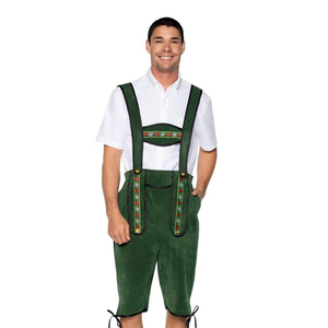 Latest Design Man Bavarian <b>Shorts</b> Leather Made Green Color <b>Slim</b> Fit German Traditional <b>Shorts</b> for Boys - Product Image 1