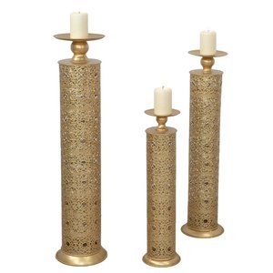 3 bougeoirs en métal, chandelier en métal pour la décoration - Product Image 2
