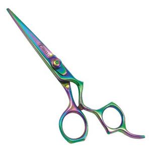 Ciseaux de coupe de cheveux de coiffeur professionnel de qualité supérieure Multi-Titanium Coated Salon Utilisation Poignée en acier inoxydable Lame tranchante Pointe Outil de beauté - Product Image 1