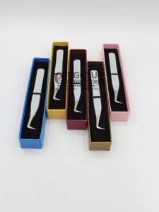 Pince à épiler professionnelle d'extension de cils de meilleur volume de revêtement de poudre gris clair avec des Instruments de beauté en acier inoxydable à pointe argentée - Product Image 5