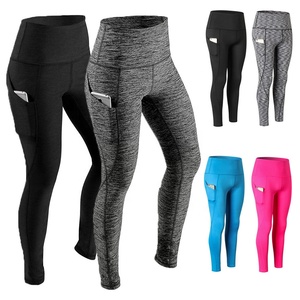 Leggings de Spandex Personalizados para Mujer, Cintura Elástica, Color Sólido, Secado Rápido, Transpirables, Pantalones Deportivos con Logotipo Personalizado, Venta al Por Mayor OEM - Product Image 1