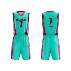 Uniforme de basket-ball personnalisé, ensemble d'uniforme de haute qualité pour hommes, 100% Polyester, séchage rapide, impression sur mesure, vente en gros - Product Image 3