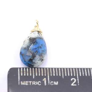 Colgante de Plata con Bisel en Forma de Pera de Jaspe K2 de 17 a 19 mm con Baño de Oro - Product Image 2