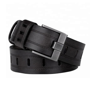 Cinturón de cintura para hombre flexible suave de cuero genuino, pantalones vaqueros casuales cómodos para Unisex de Standard International - Product Image 4