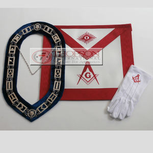 Masonic Regalia Master Mason delantal bordado de algodón y cuero con tela de cinta y parche bordado para uso masón - Product Image 2