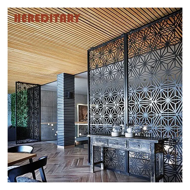 Beautiful hotel restaurant decorative aluminum cnc wall partition room dividers screens