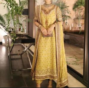 Designer-Trendy-Indian/Pakistani-Party-Wear-Embroidery work on Kurta- <b>Pant</b>-Dress for Party & Wedding wear=2020 - Product Image 1