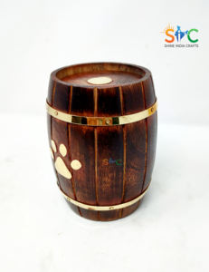 Drum Shaped Wooden Pet Urn wooden urns <b>for</b> <b>ashes</b> beautiful wood urns <b>for</b> <b>ashes</b> cremation urns made of wood - Product Image 5