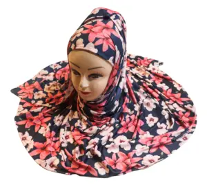 批发顶级销售穆斯林女性时尚印花花卉头巾围巾