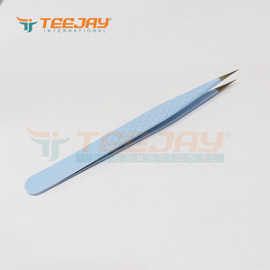 Nuevo mar azul polvo recto recubierto de extensión de pestañas pinzas de agarre belleza herramientas de maquillaje pestañas de mano probado - Product Image 5