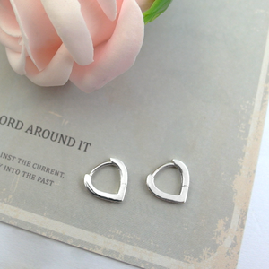 <b>Heart</b> 925 Sterling <b>Silver</b> Charm <b>Earrings</b> with Zircon Trendy Wedding & Party Gift for Women - Product Image 5