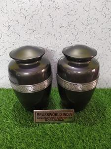 aluminum funeral urn <b>for</b> <b>ashes</b> with black velvet <b>box</b> Funeral Supplies - Product Image 3