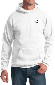 Embroidered Music 8th Note Patch Pocket Print Adult Hoodie - Product Image 3