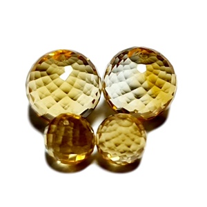 Cuentas facetadas en forma de bola Citrine Gemstone Calibrado Eye Clean Quality Todas las formas y tamaños Cortado en pedidos personalizados Citrine Gems - Product Image 2