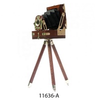 Appareil photo antique avec trépied en laiton, projecteur vintage, appareil photo à film, design rare, appareils photo à bas prix pour la décoration