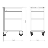 Armoire à outils en métal pour atelier/garage Bodur BD364472, chariot à outils, chariot à outils à 3 étagères, OEM/ODM/OBM personnalisable, peinture électrostatique en poudre