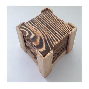 Juego de posavasos de madera hechos a mano, diseño moderno, forma cuadrada, para tazas de té y tazas, para uso en el hogar y hoteles. - Product Image 5