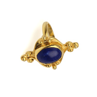 Meilleure qualité de pierre précieuse Lapis Lazuli faite à la main bijoux indiens plaqué or de créateur bague en laiton bijoux pour femmes et bague
