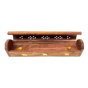 Quemador de Bakhoor de Madera Exclusivo |   Porta Incienso Árabe Hecho a Mano con Cajón Deslizante para Recoger Cenizas, Decoración para el Hogar, Regalo, Adorno - Product Image 5