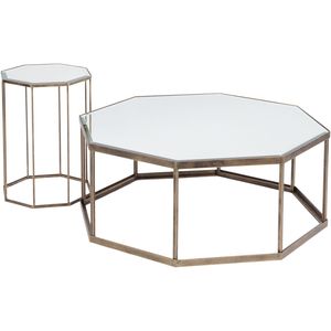 Tables gigognes réglables, lot de 2 meubles de salon avec base en métal, dessus en marbre, fournitures de décoration intérieure en gros - Product Image 5
