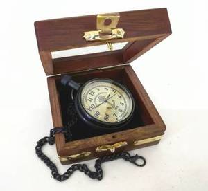 Montre de poche pour homme Antique Style rétro alliage classique chaîne boîte en bois avec cadran blanc taille 4.5 cm (diamètre) CHLW048 - Product Image 6