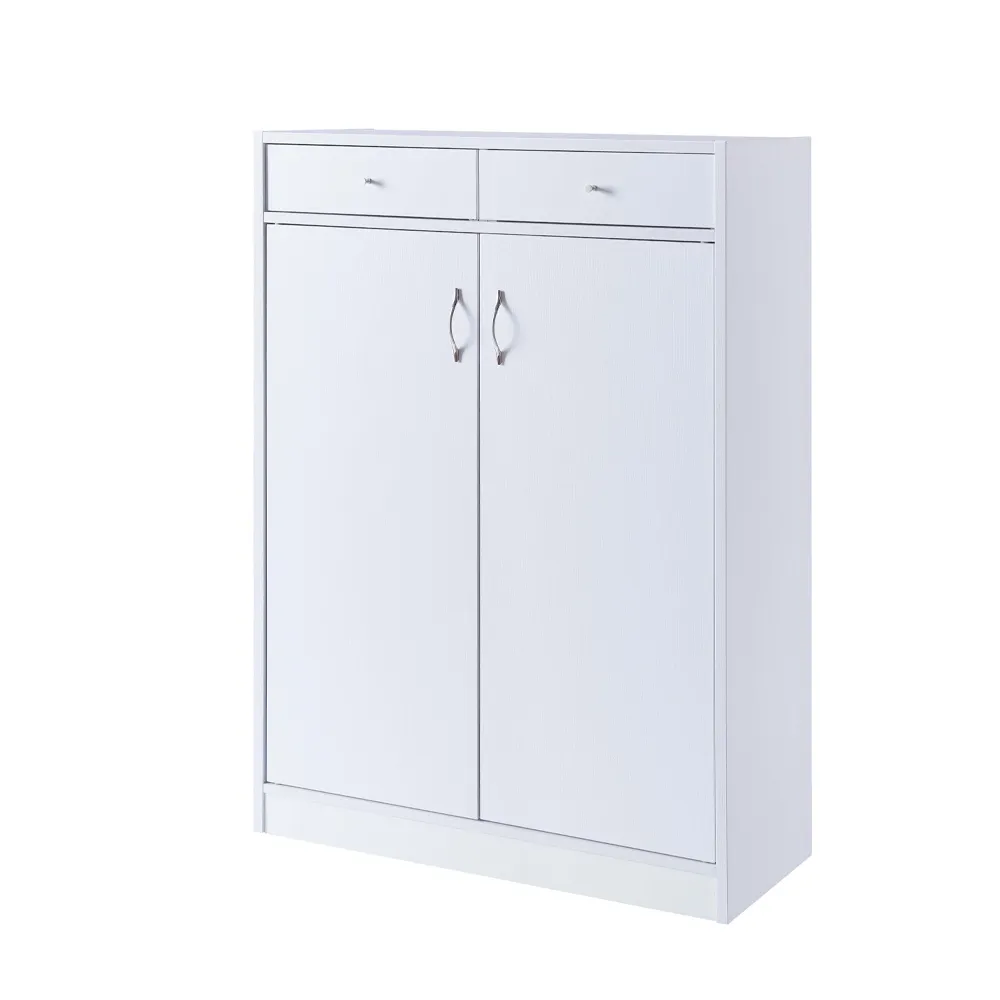 White Shoe Storage Cabinet with Melamine Paper ID USA Laminate Home Shoes Drawer Living Room Furniture Modern Wood Contemporary