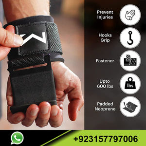 Weightlifting Hooks (Pair) Hand Grip <b>Support</b> <b>Wrist</b> Strap for Men and Woman 8mm Thick Padded Neoprene Flat Hooks Low Price - Product Image 6