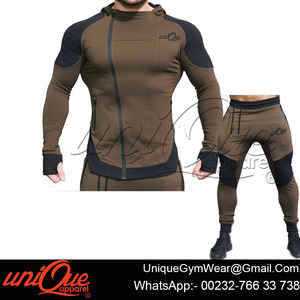 Conjunto Deportivo Informal Unisex 2020 UNIQUE con Capucha y Rayas Rojas, Ecológico, Transpirable, Invierno, Personalizado, Poliéster/Algodón - Product Image 3