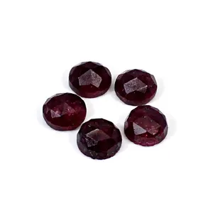 Ruby Corundum 28.85 Cts Round Rose Cut 5 Pcs Lot 10mm Loose Gemstone
