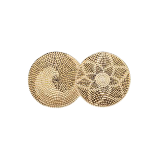 Macetero Vintage de algas marinas, cesta para decoración de pared de Vietnam, impresionante plato de algas naturales de punto - Product Image 5