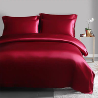 Parure de lit en Satin de soie, ensemble de literie qualité de luxe certifié en soie, fraise, housse de couette de 19MM, 22MM, 25MM