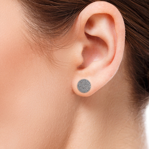 Natural Champagne Diamond Oxidized 925 <b>Silver</b> 12 MM Disc <b>Stud</b> Earrings Fine Jewelry Wholesale, Unisex <b>Studs</b>, Jewelry For Gifts - Product Image 2