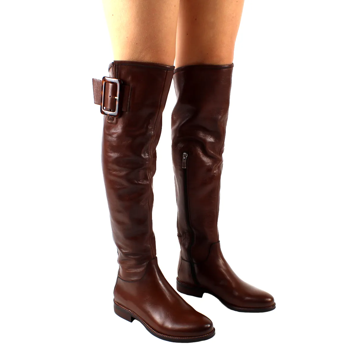 Italian 100% Workmanship Women's Leather Boots over the knee Style Code: 518-16