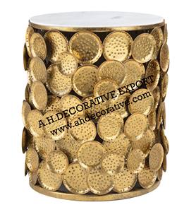 Table d'angle décorative dorée pour le salon, 3 jambes, support en métal, produit de luxe, haute qualité, livraison gratuite - Product Image 5