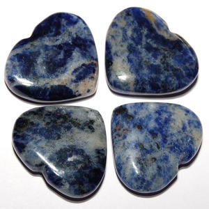 Cabochons en Sodalite Naturelle en Forme de Cœur, Pierres Précieuses Non Montées - Product Image 2