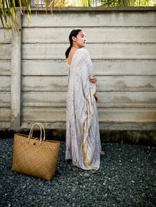 2025 fait à la main 100% rayonne cravate teinture coupe ample pleine longueur femmes tenue décontracté caftan pour plage bohème été dames caftan - Product Image 3